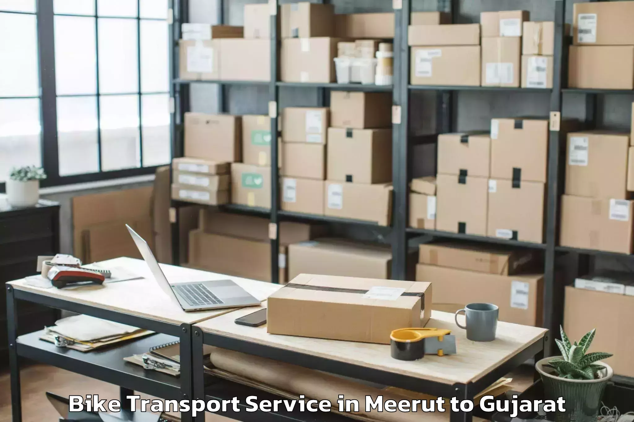 Expert Meerut to Wadhwan Bike Transport